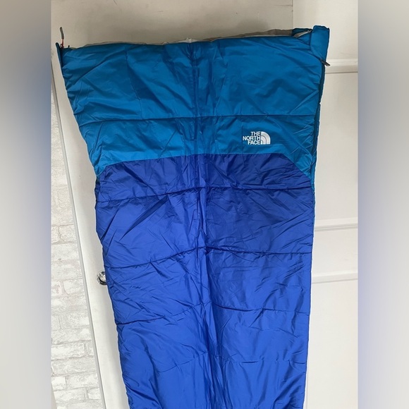 NEW The North Face Youth Dolomite 20F/-7C Sleeping Bag Light/Dark Blue Zip W/Bag - Picture 7 of 12